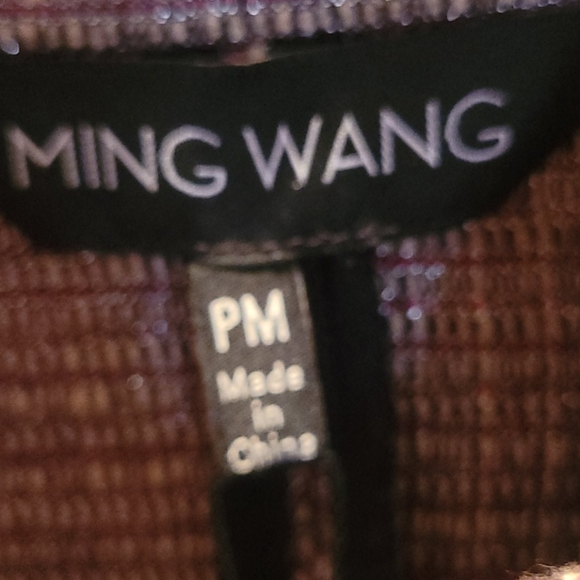 Ming Wang Jacket NWT PM Beige/Red/Grey with Silver - Picture 2 of 4
